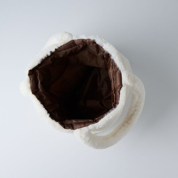 Vintage Y2K Faux Fur Tote Handbag Plush Softcore Winter Kawaii Cozy Coquette 90s - Picture 6 of 8